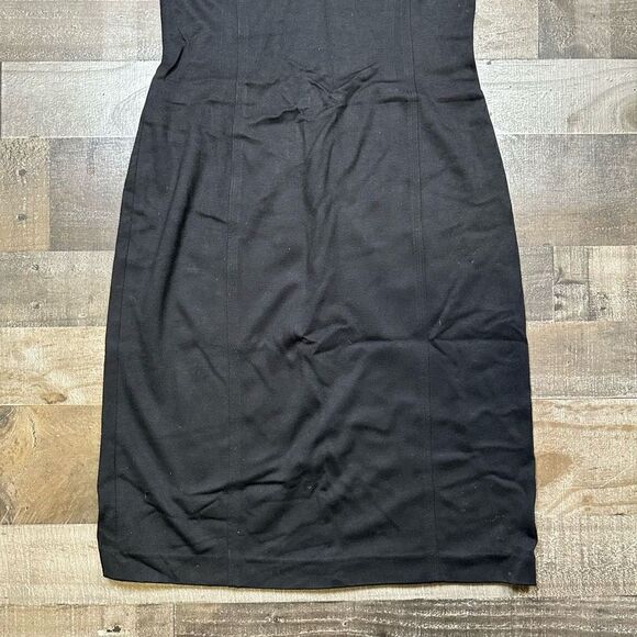 Calvin Klein Women’s Size 4 Sheath Dress Black Sleeveless with Slit Knee Length - Picture 4 of 10